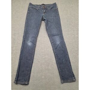 Mossimo Premium Denim Skinny Jeans Dark‎ Wash Blue Low Rise Size 4 Stretch 29x30